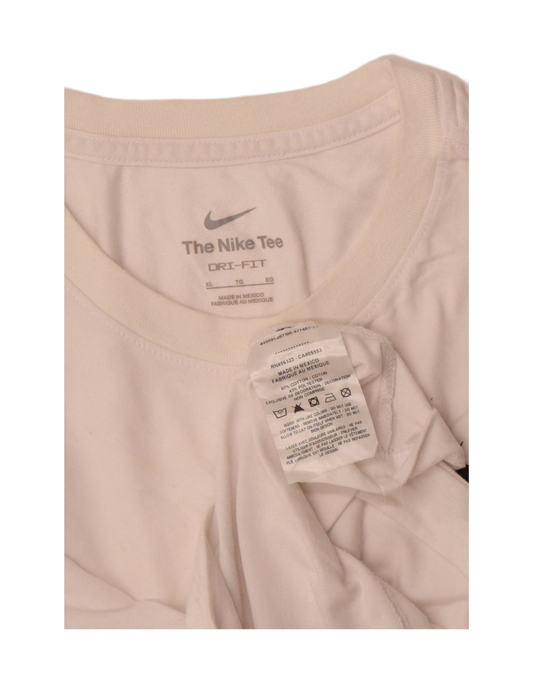 NIKE Mens Dri Fit T-Shirt Top XL White Cotton