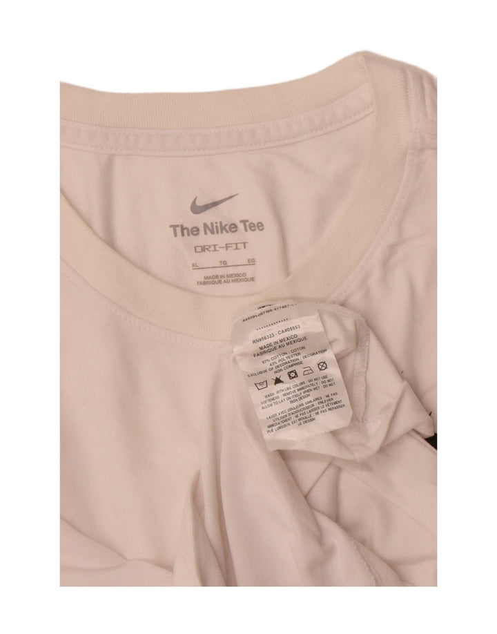 NIKE Mens Dri Fit T-Shirt Top XL White Cotton