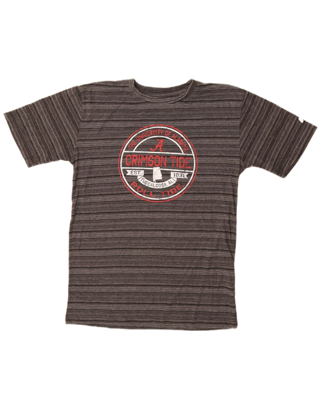 Мужская футболка с рисунком RUSSELL ATHLETIC, Великобритания, 38/40, средний серый в полоску