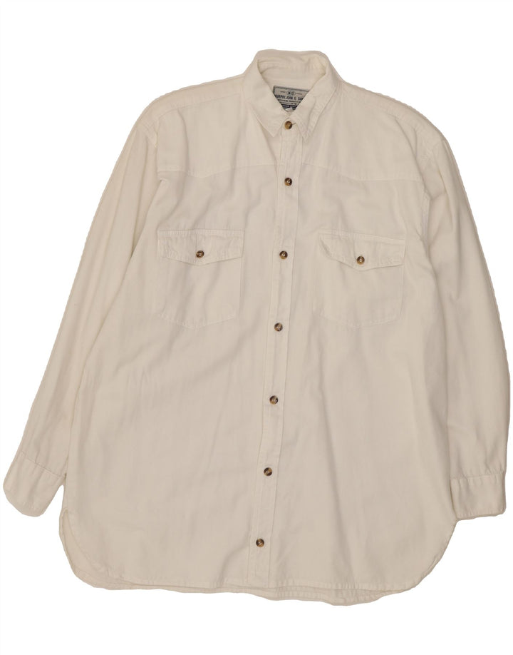 JOHN J. MURPHY Mens Shirt Medium White Cotton Vintage John J. Murphy and Second-Hand John J. Murphy from Messina Hembry 