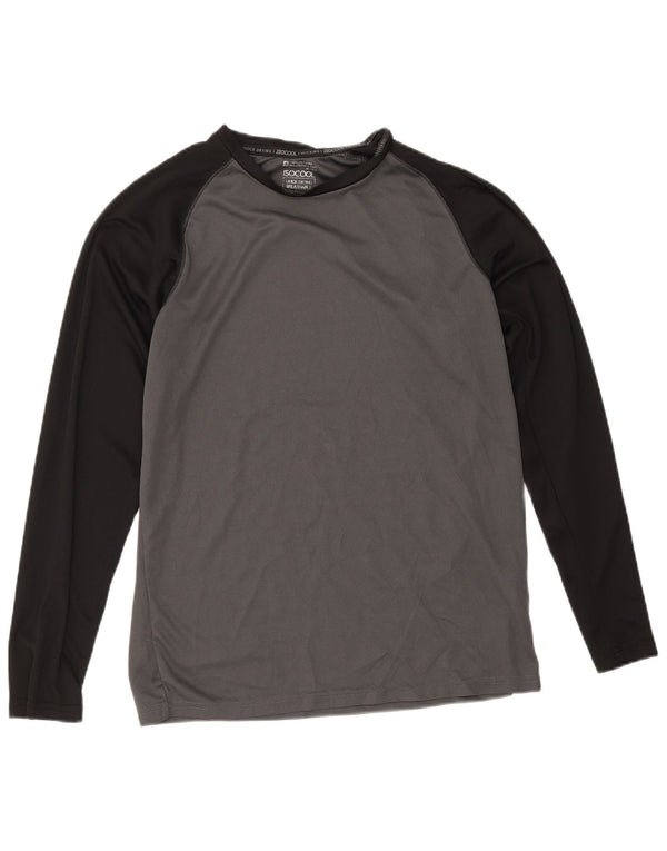 Mountain Warehouse Mens IsoCool Top Long Sleeve Small Grey Colourblock