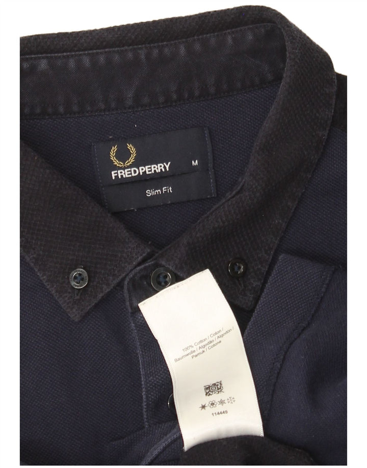 Мужская рубашка узкого кроя Fred Perry, средний темно-синий хлопок