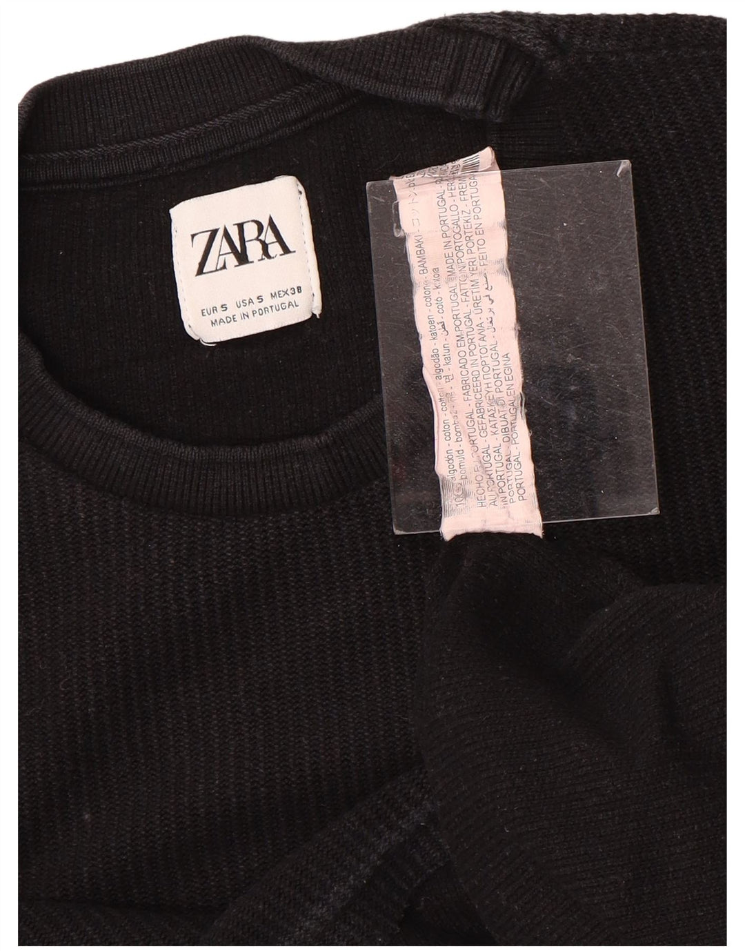 Мужская футболка ZARA, маленький черный хлопок