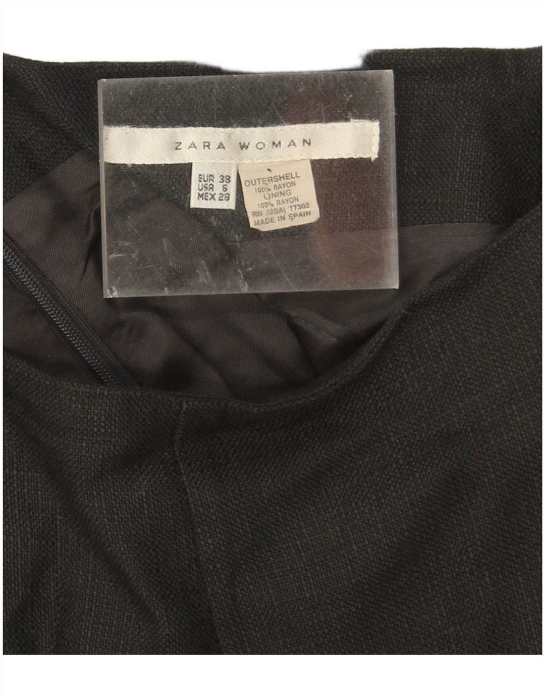 Женская прямая юбка Zara EU 38, маленькая W28, черная вискоза