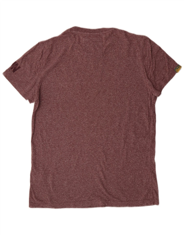 Женская футболка с рисунком Superdry, большой темно-бордовый хлопок с крапинками