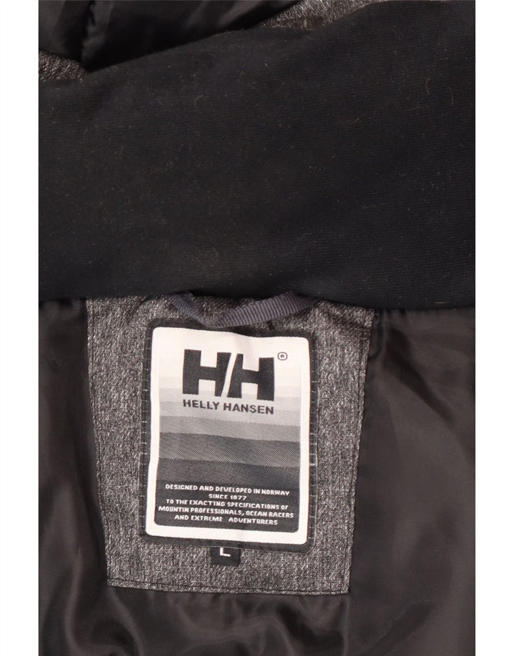 Мужская парка Helly Hansen с капюшоном UK 40, большой серый нейлон
