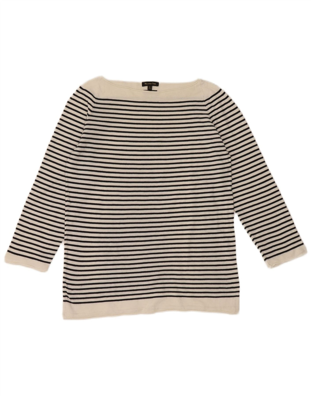 Женский топ Massimo Dutti с рукавом 3/4, UK 12, средний, в морскую белую полоску