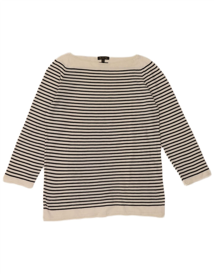 Женский топ Massimo Dutti с рукавом 3/4, UK 12, средний, в морскую белую полоску