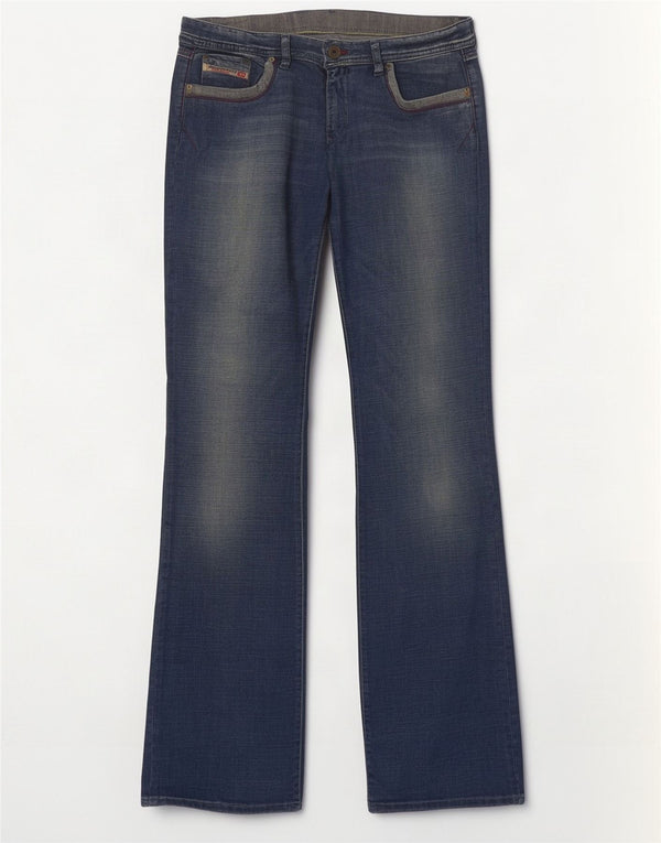 Женские потертые джинсы Diesel Bootcut UK 16, большие размеры W32 L33, синий хлопок