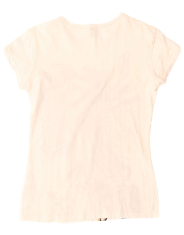 Футболка BENETTON с рисунком для девочек, топ 11–12 лет, размер 2XL, белый хлопок