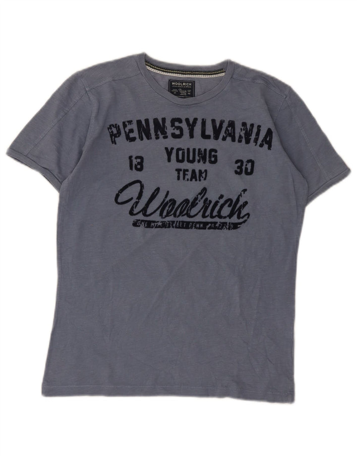 Футболка с рисунком Woolrich для мальчиков, топ 11–12 лет, синяя
