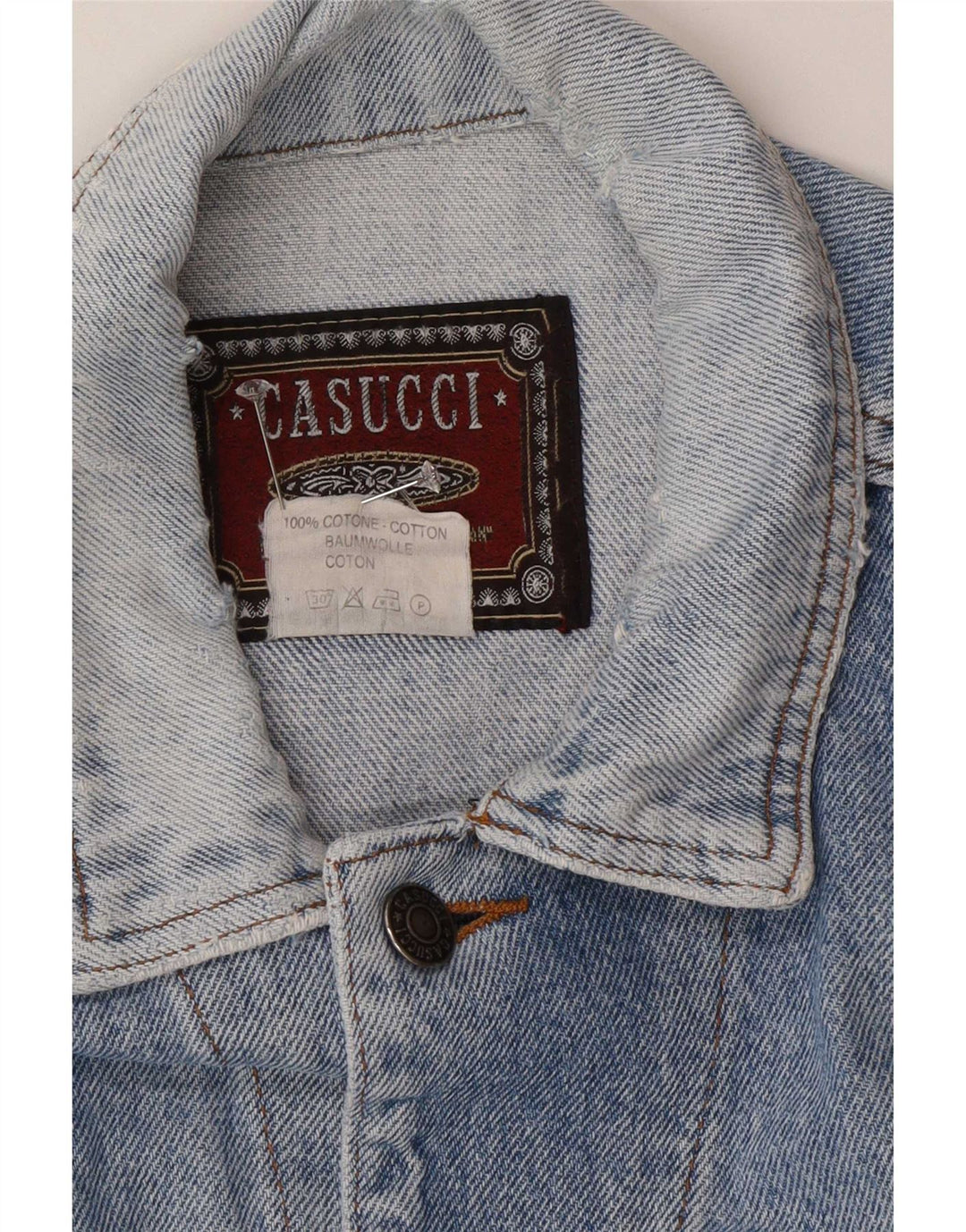 Мужская джинсовая куртка Casucci UK 40, большая синяя, хлопок