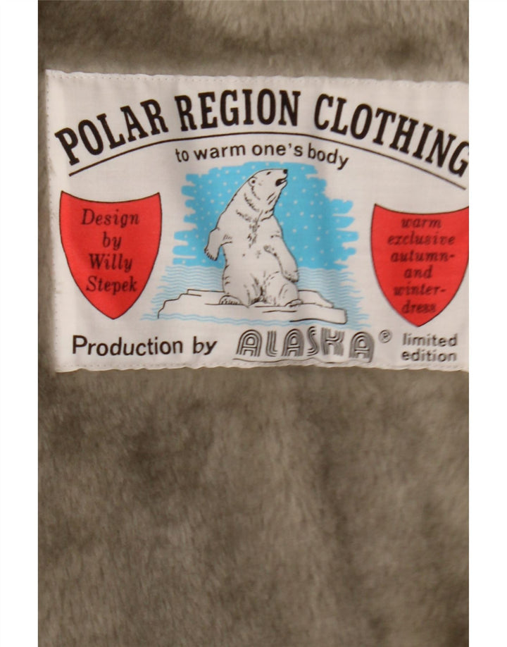 Винтажная мужская куртка-бомбер из шерпа UK 40, большая серая