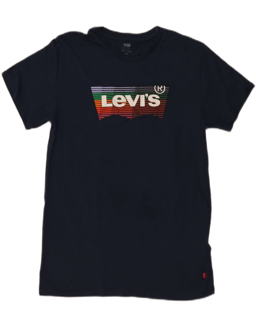 Мужская футболка с рисунком LEVI'S, топ среднего размера, темно-синий, хлопок