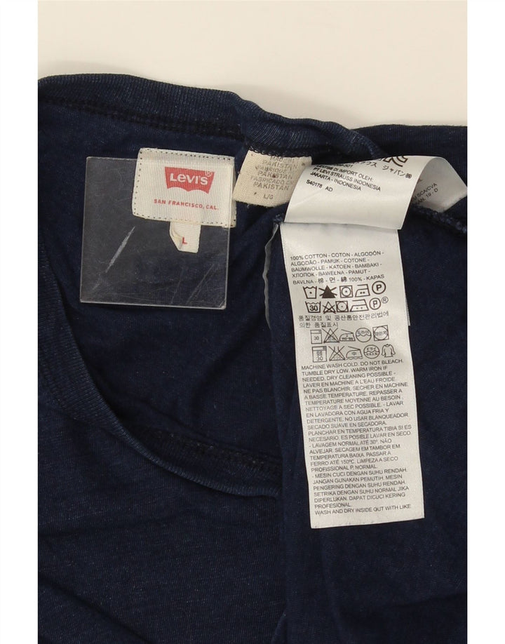 Мужская футболка LEVI'S, большой темно-синий хлопковый крапчатый топ