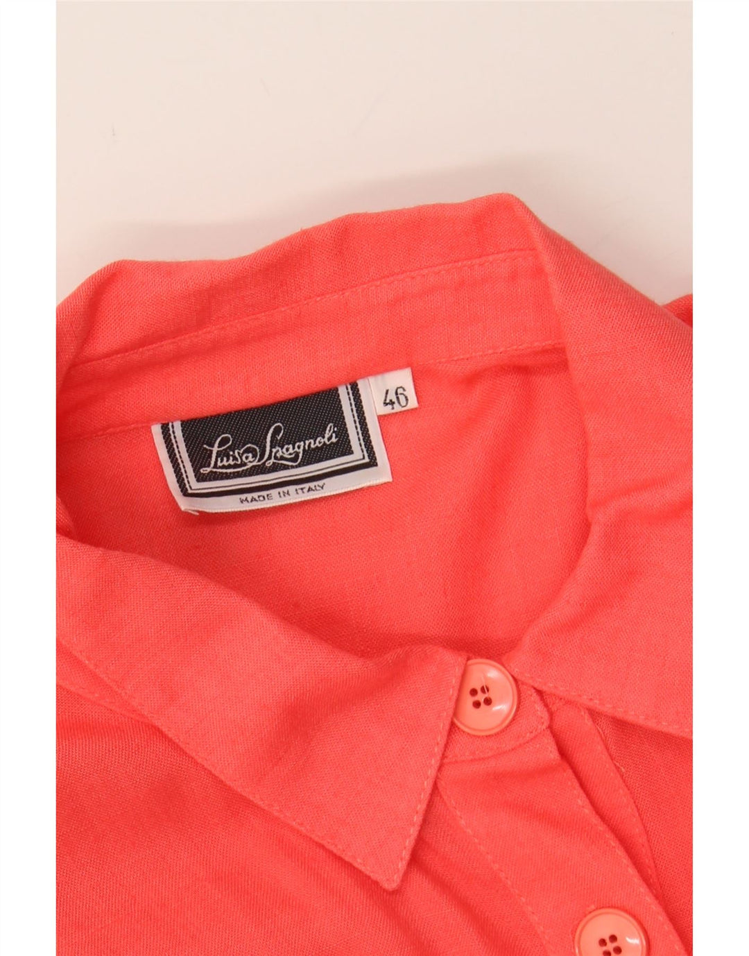 LUISA SPAGNOLI Womens Short Sleeve Shirt IT 46 Large Red Viscose Vintage Luisa Spagnoli and Second-Hand Luisa Spagnoli from Messina Hembry 