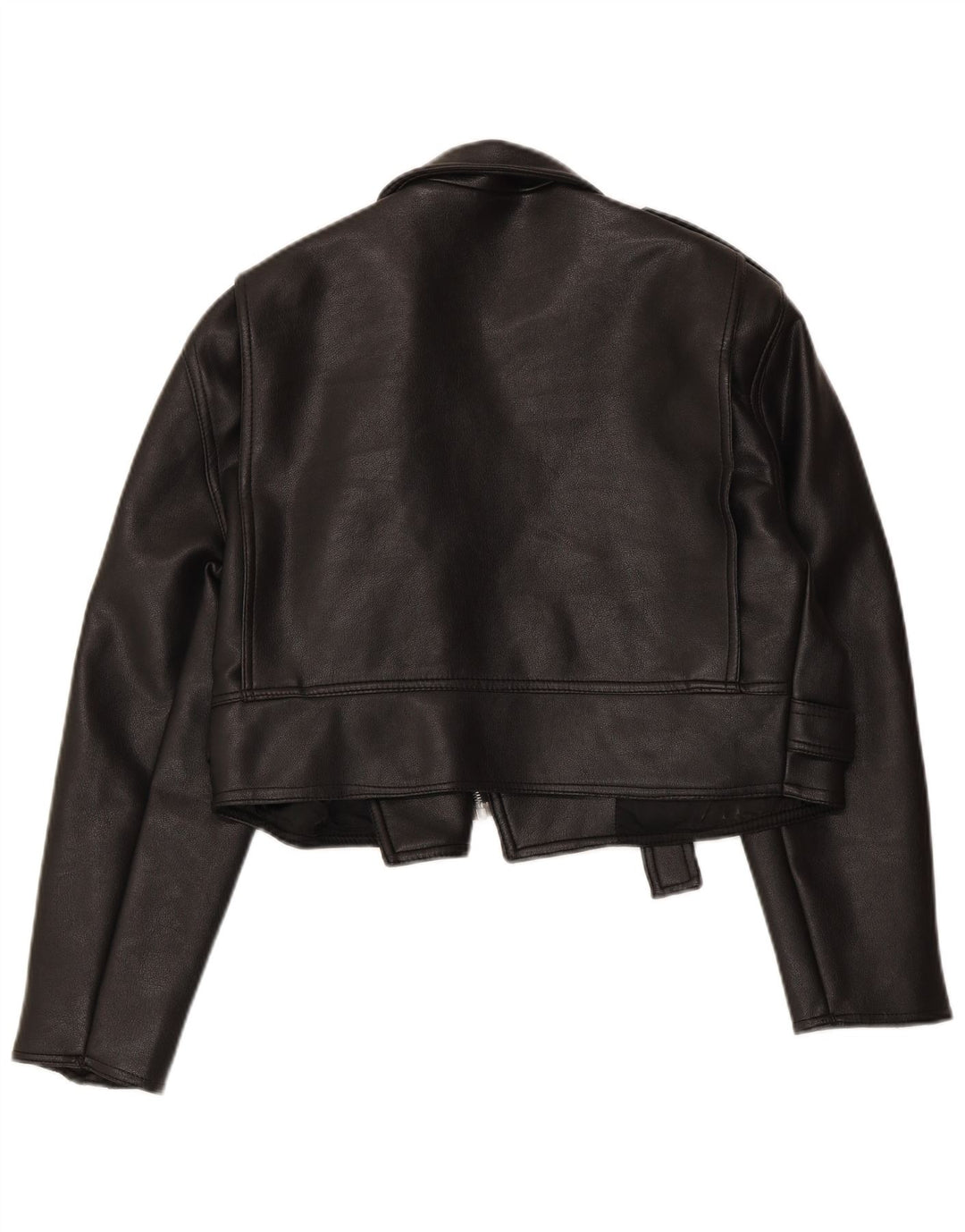 Женская укороченная кожаная косуха большого размера VINTAGE UK 10, маленькая черная