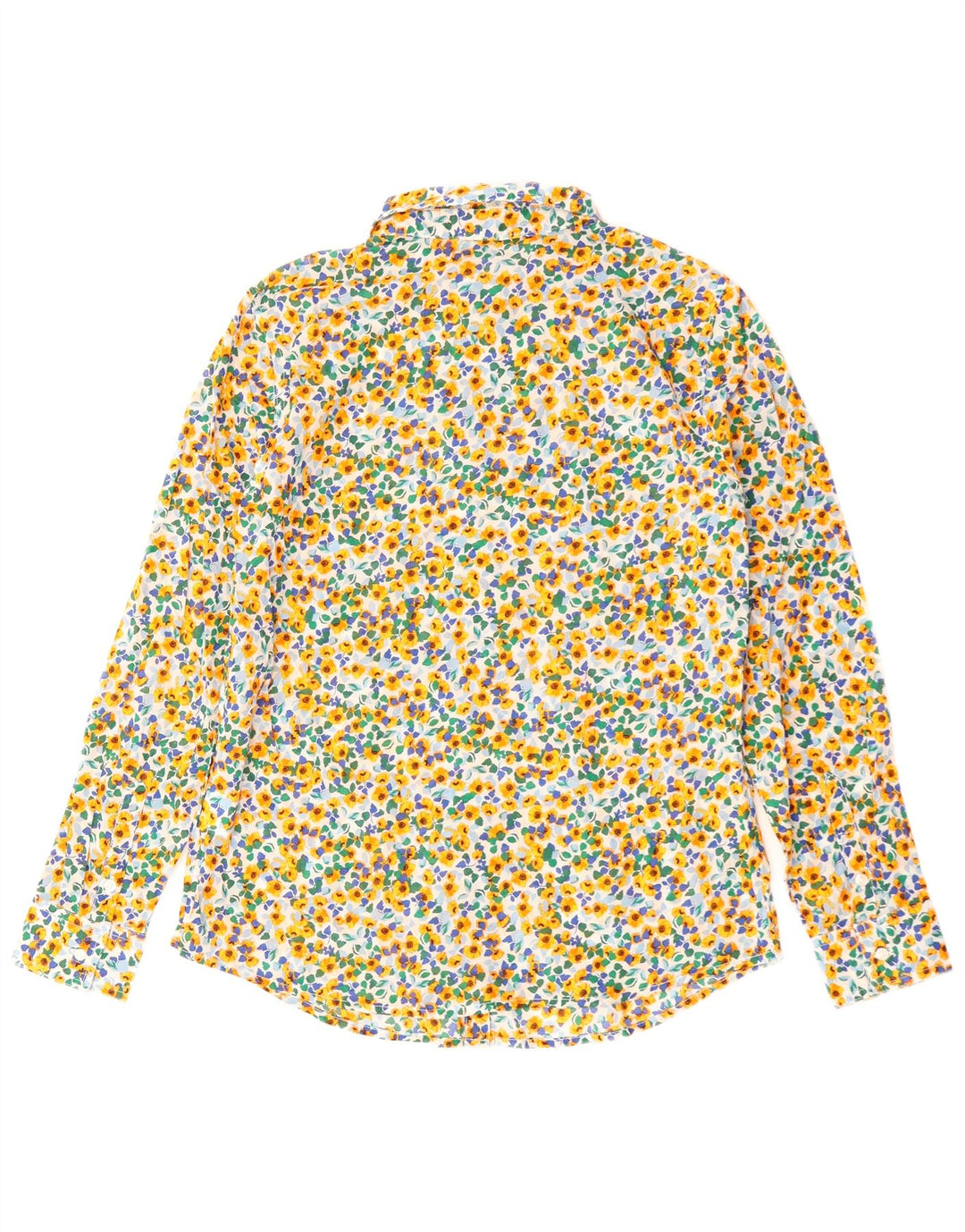 Рубашка женская BENETTON UK 10, маленькая, разноцветная, хлопковая с цветочным принтом