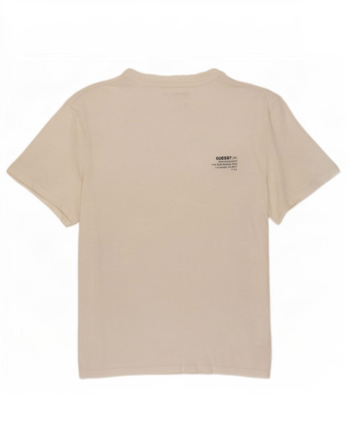 Guess Мужская футболка стандартного кроя, топ среднего размера, белый хлопок