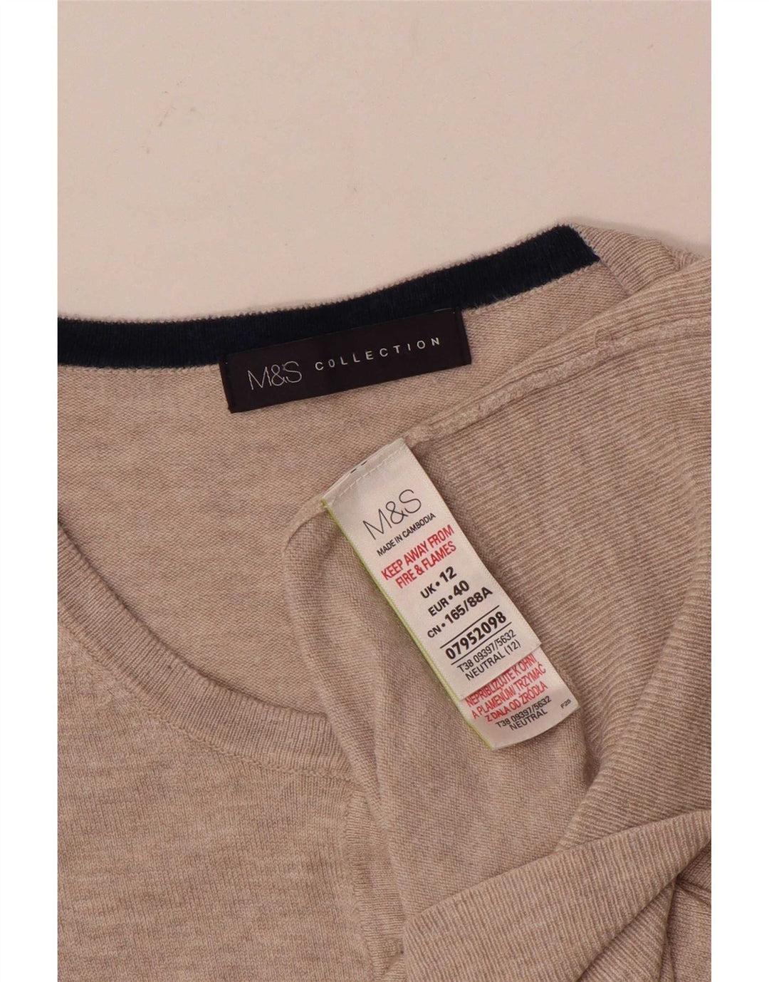 Женский кардиган Marks & Spencer UK 12, средний бежевый, вискоза