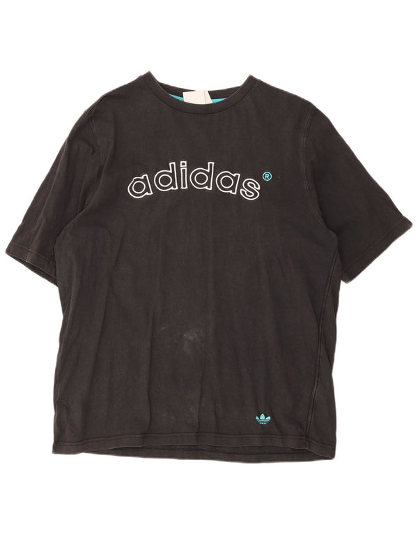 Мужская футболка с рисунком Adidas Top Medium Black Cotton