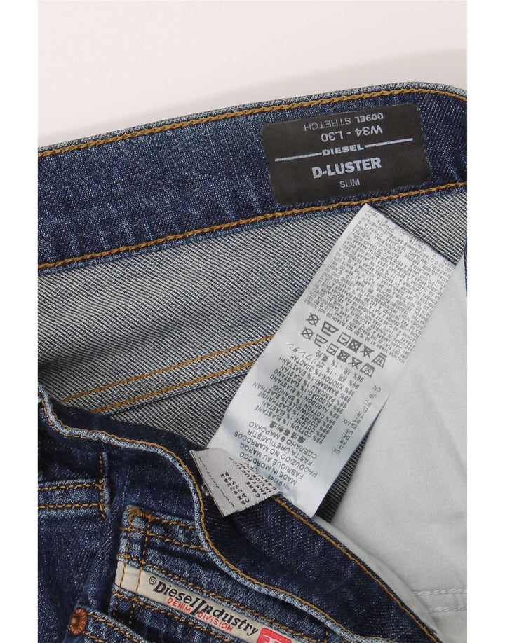 Мужские зауженные джинсы Diesel D-Luster W34 L30, синий хлопок