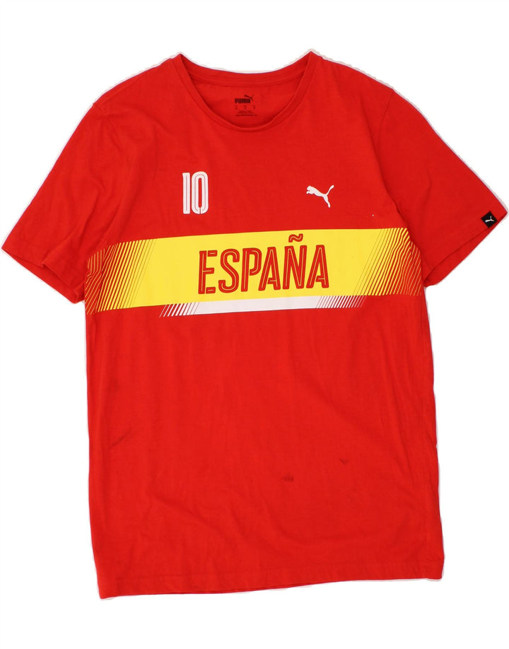 PUMA Mens Espana Graphic T-Shirt Top Medium Red Cotton Vintage Puma and Second-Hand Puma from Messina Hembry 
