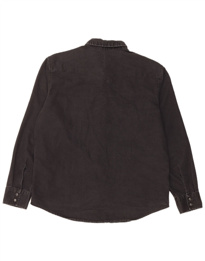 Мужская стандартная джинсовая рубашка LEVI'S, большая черная хлопковая рубашка