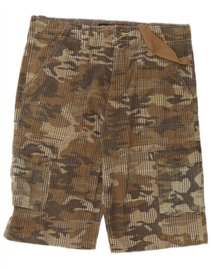 O'NEILL Mens Cargo Shorts W29 Small Khaki Camouflage Cotton