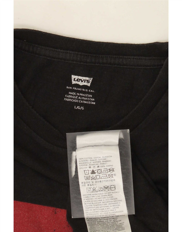 Мужская футболка с рисунком Levi's, большой черный хлопок