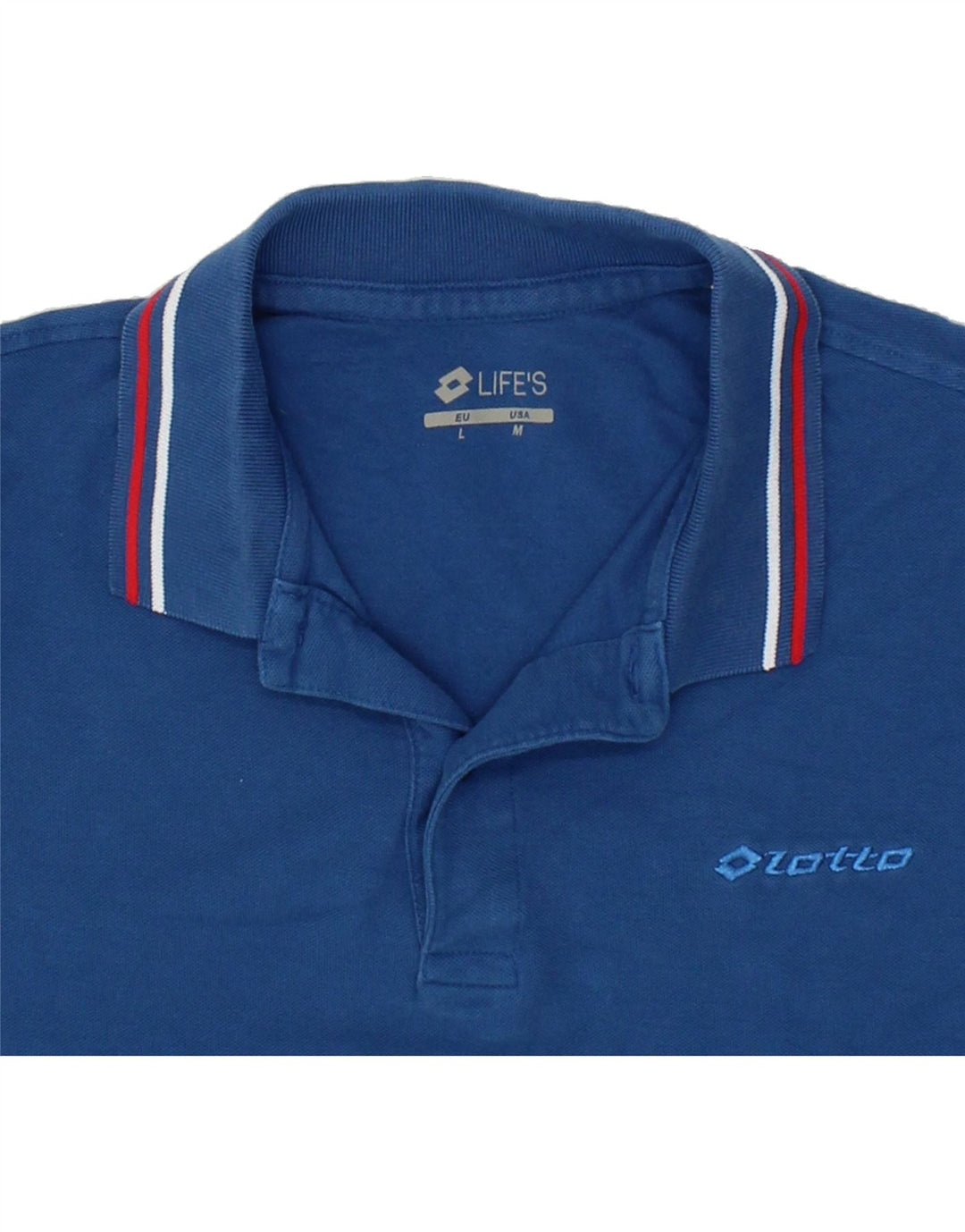 LOTTO Mens Polo Shirt Large Navy Blue Cotton Vintage Lotto and Second-Hand Lotto from Messina Hembry 