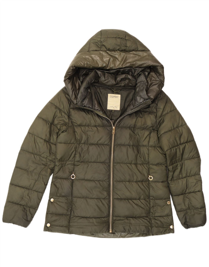 Женская утепленная куртка с капюшоном Esprit UK 16, большой цвет хаки
