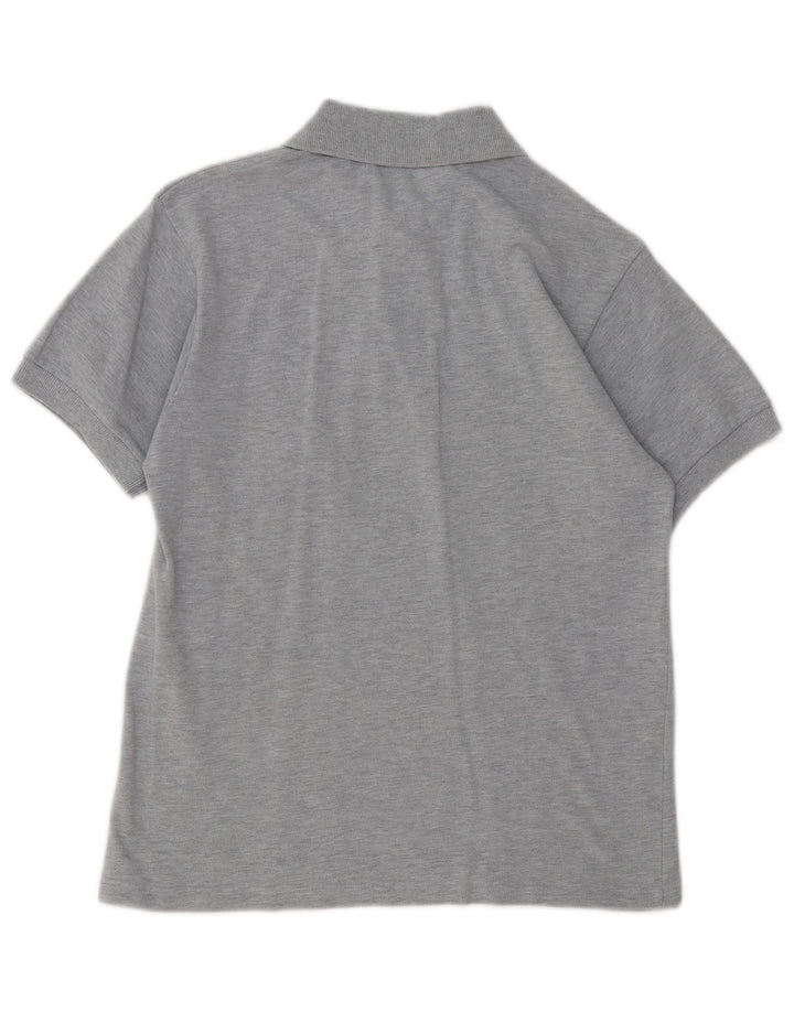 Мужская рубашка-поло LACOSTE, размер 2 XS, серый хлопок с крапинками