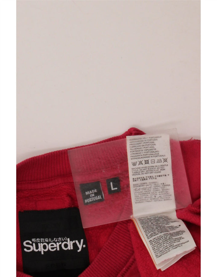 SUPERDRY Мужской свитшот с рисунком, большой розовый хлопковый джемпер