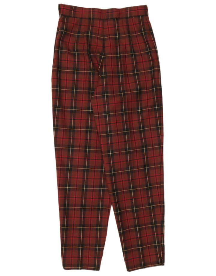 Винтажный женский комплект из 2 предметов IT 42/44, средний W26 L28, шерсть в красную клетку