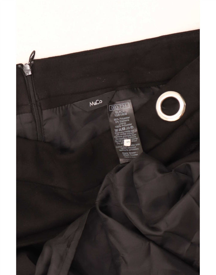 Женская мини-юбка M&Co UK 12 Medium W32, черный полиэстер