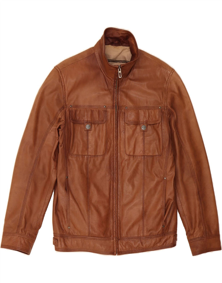 DAVID MOORE Womens Leather Jacket UK 34 XS Brown Leather Vintage David Moore and Second-Hand David Moore from Messina Hembry 