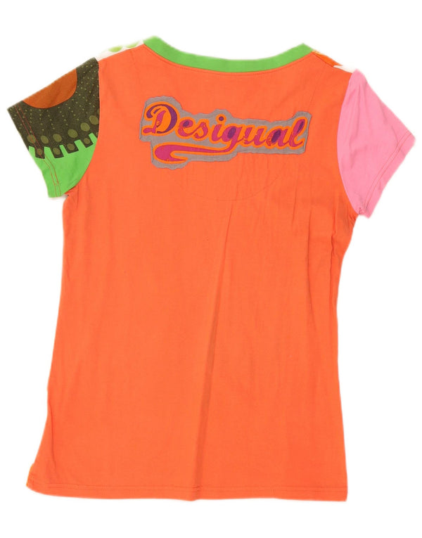 Женская футболка с рисунком Desigual Top UK 18 XL, разноцветный хлопок с геометрическим рисунком