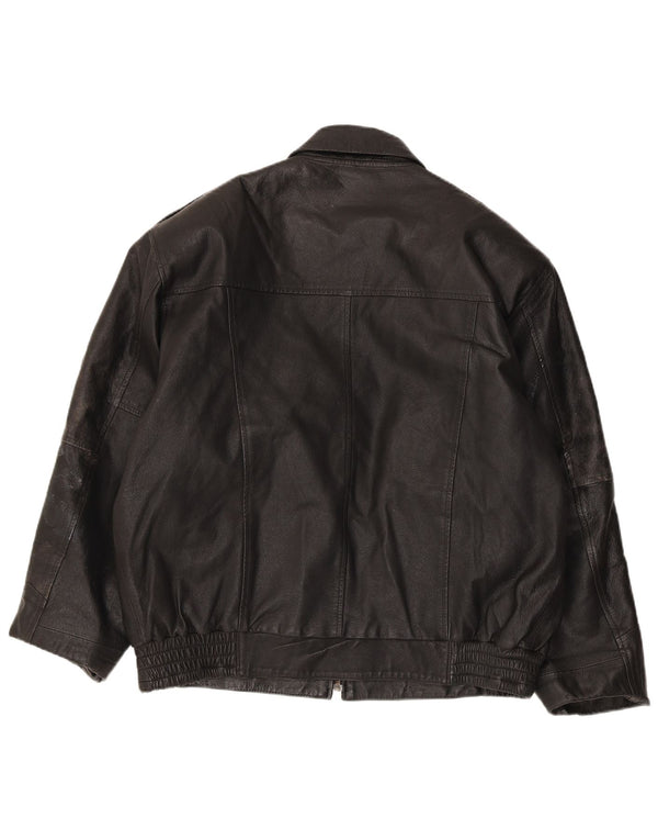 Мужская кожаная куртка MILAN UK 40, большая черная кожа