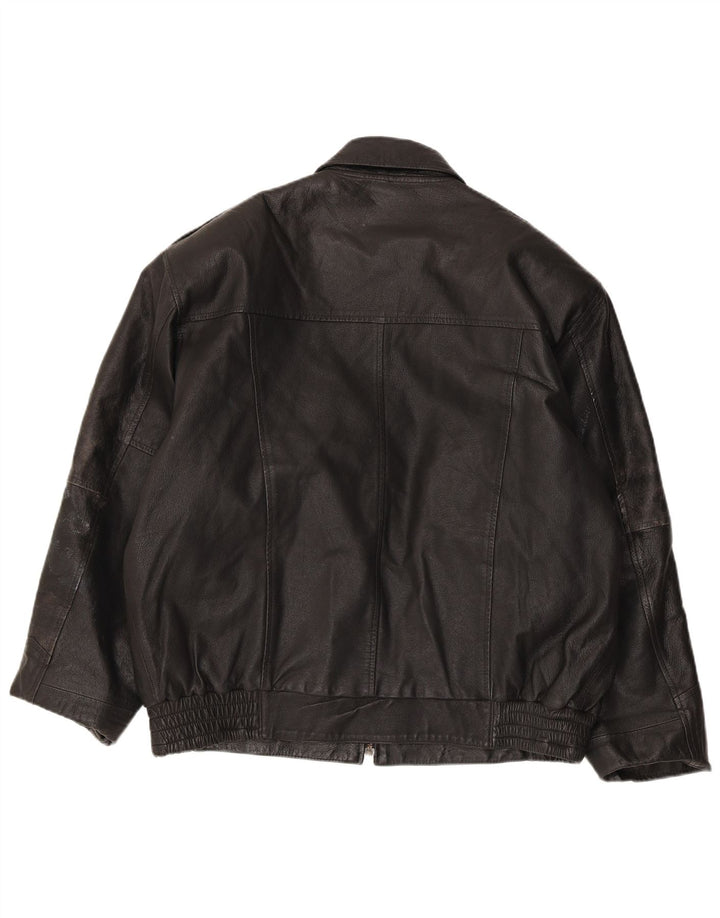 Мужская кожаная куртка MILAN UK 40, большая черная кожа