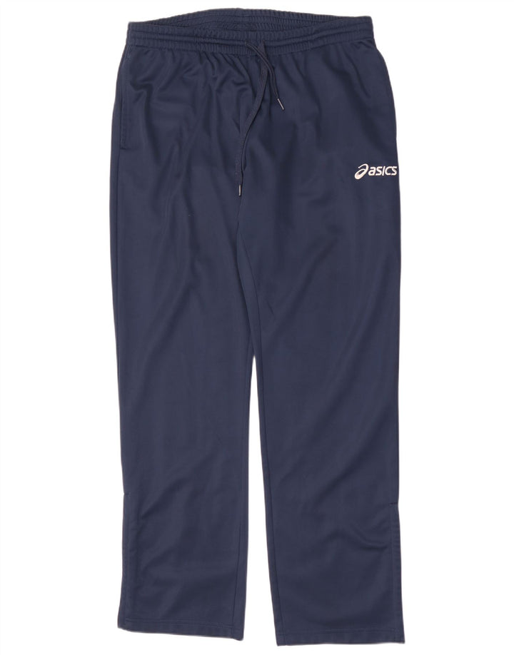 Мужские спортивные брюки Asics, большие темно-синие полиэстеровые брюки