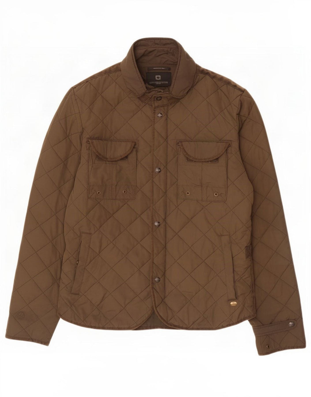 Мужская стеганая куртка Scotch & Soda UK 40, большой цвет хаки, полиэстер