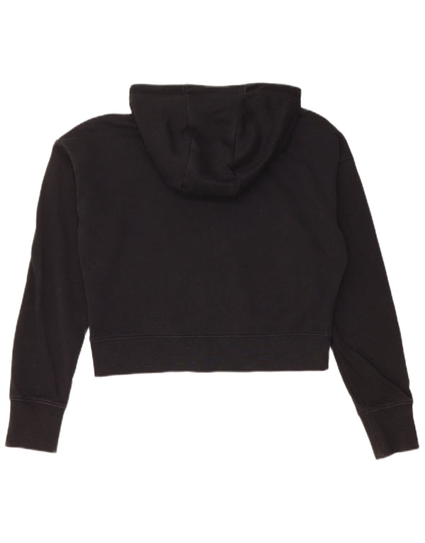 Укороченный джемпер с капюшоном NIKE для девочек, 13–14 лет, размер XL, черный хлопок