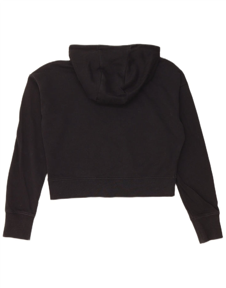 Укороченный джемпер с капюшоном NIKE для девочек, 13–14 лет, размер XL, черный хлопок