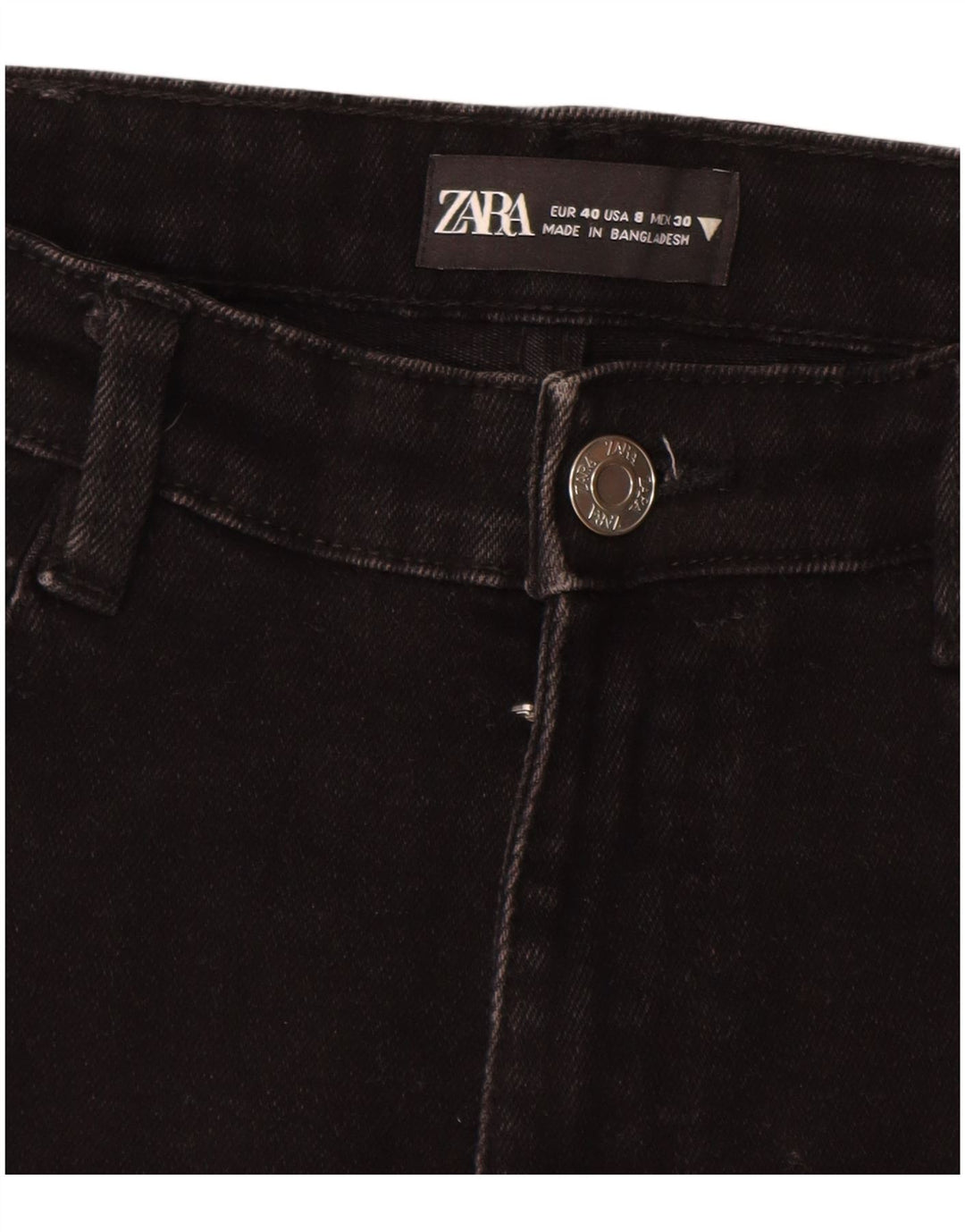 Женские укороченные джинсы ZARA Slim EU 40 Medium W30 L25, черные