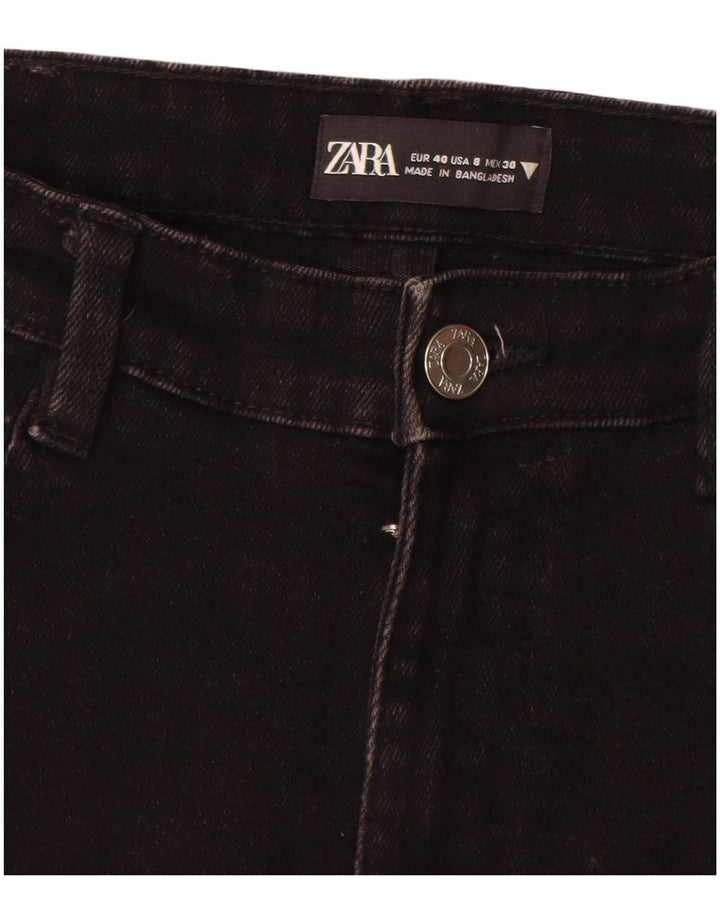 Женские укороченные джинсы ZARA Slim EU 40 Medium W30 L25, черные