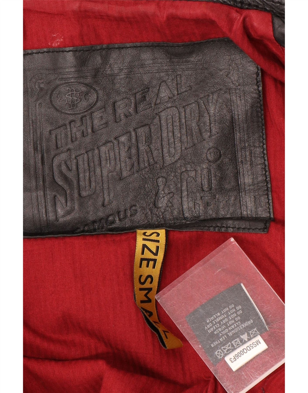 Мужская кожаная куртка в стиле милитари Superdry UK 36, маленькая черная кожаная