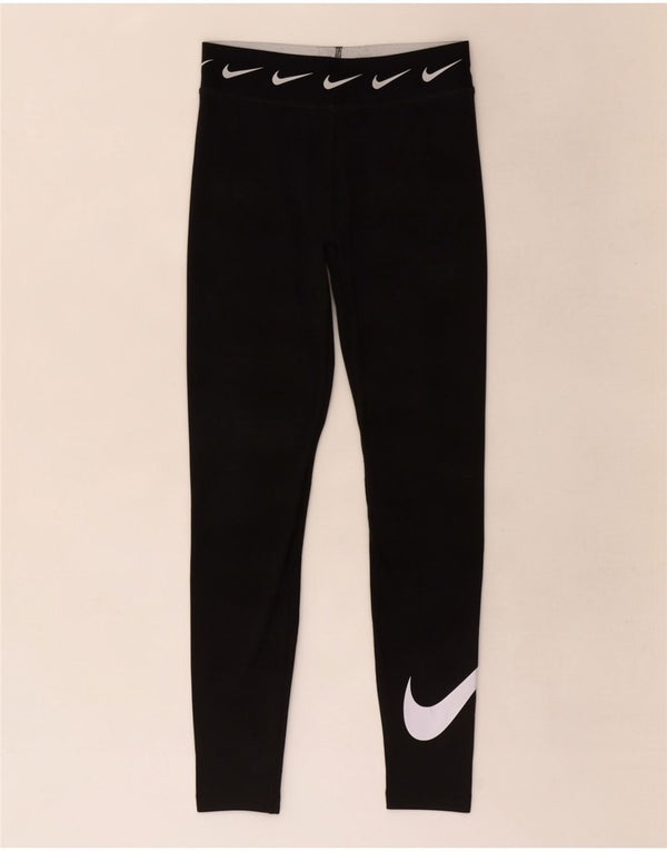 Женские леггинсы с рисунком Nike Dri Fit UK 8, маленькие черные хлопковые