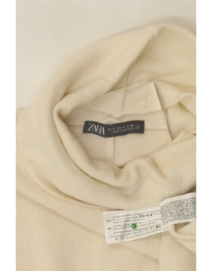Женское платье-джемпер Zara UK 10, маленькое бежевое полиэстер