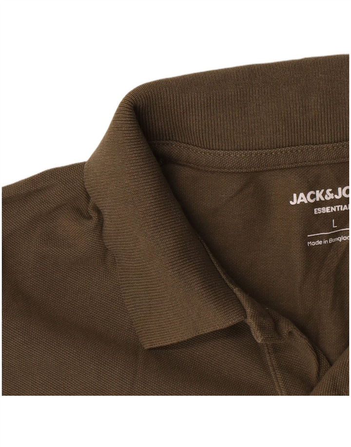 Мужская рубашка поло Jack & Jones, большой размер, цвет хаки, хлопок